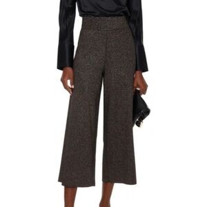 A.L.C. Black Matteo Metallic Wide-Leg Pants